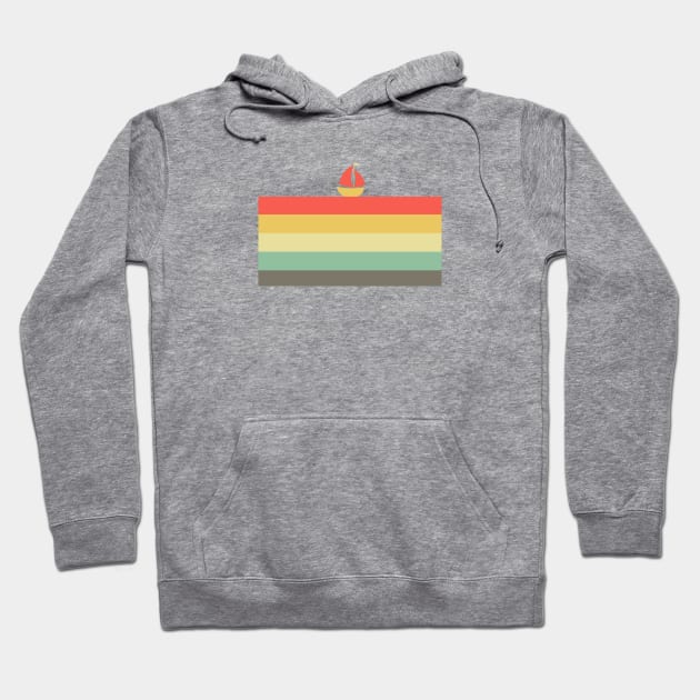 rainbow boat Hoodie by teemarket